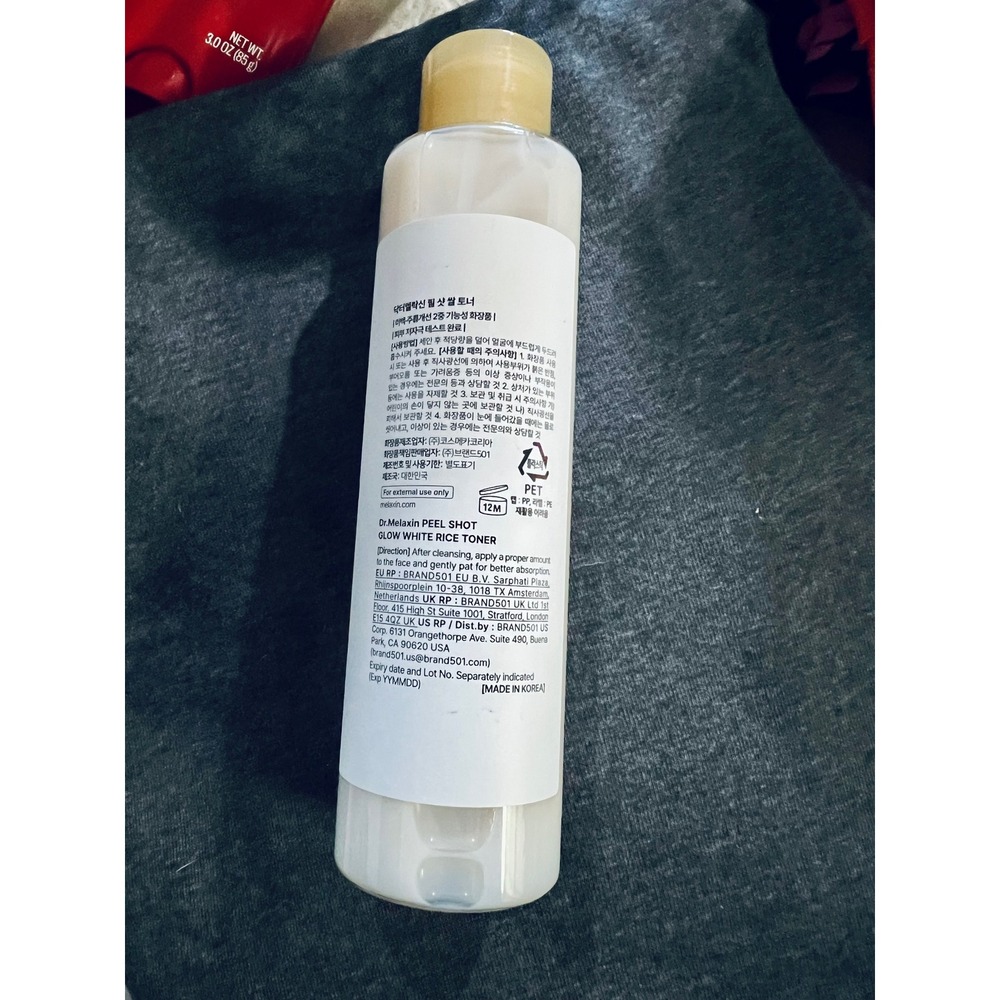 Dr Melaxin Peel Shot Glow White Rice Toner 6.76oz Korean Skincare Radiance Boost - Picture 2 of 3